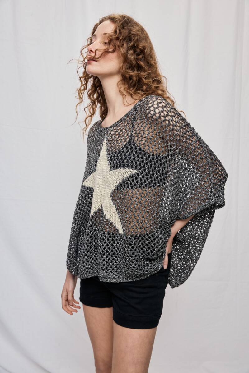 PONCHO STAR Negro