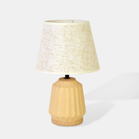 LAMPARA BEIGE C/BASE CERAMICA BEIGE P/MESA 31X20CM Unica