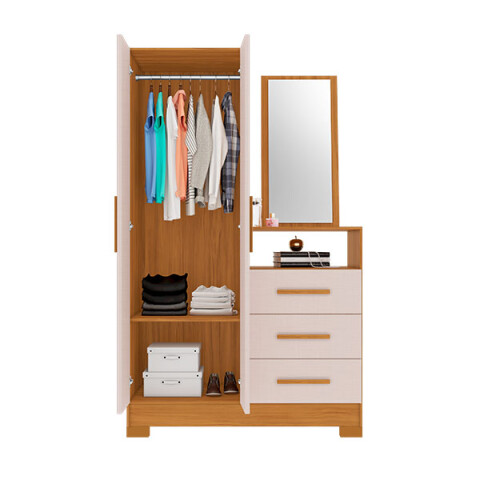 Comoda Multiuso 2 Puertas 3 Cajones Con Espejo NT5165 Notavel Freijo Trend|Off White Comoda Multiuso 2 Puertas 3 Cajones Con Espejo NT5165 Notavel Freijo Trend|Off White