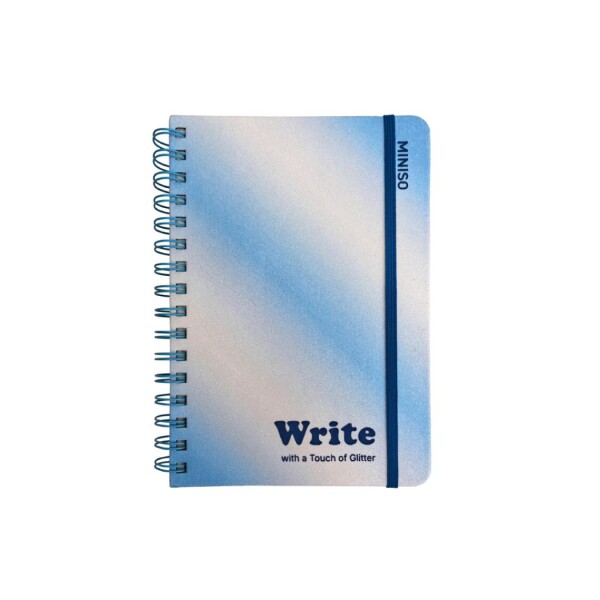 Cuaderno degradé glitter A5 celeste