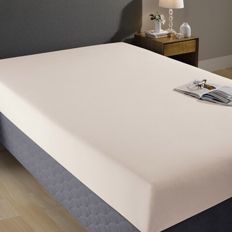 Sábana Ajustable Queen Size 130 Hilos Dohler 100% Algodón BEIGE