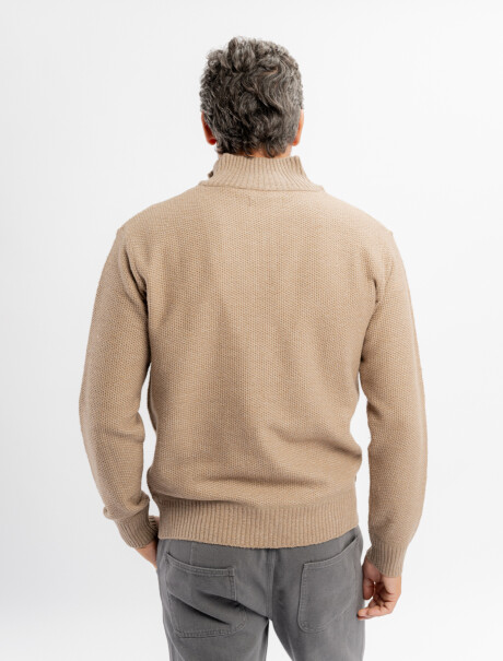 Buzo medio cierre Álamo beige