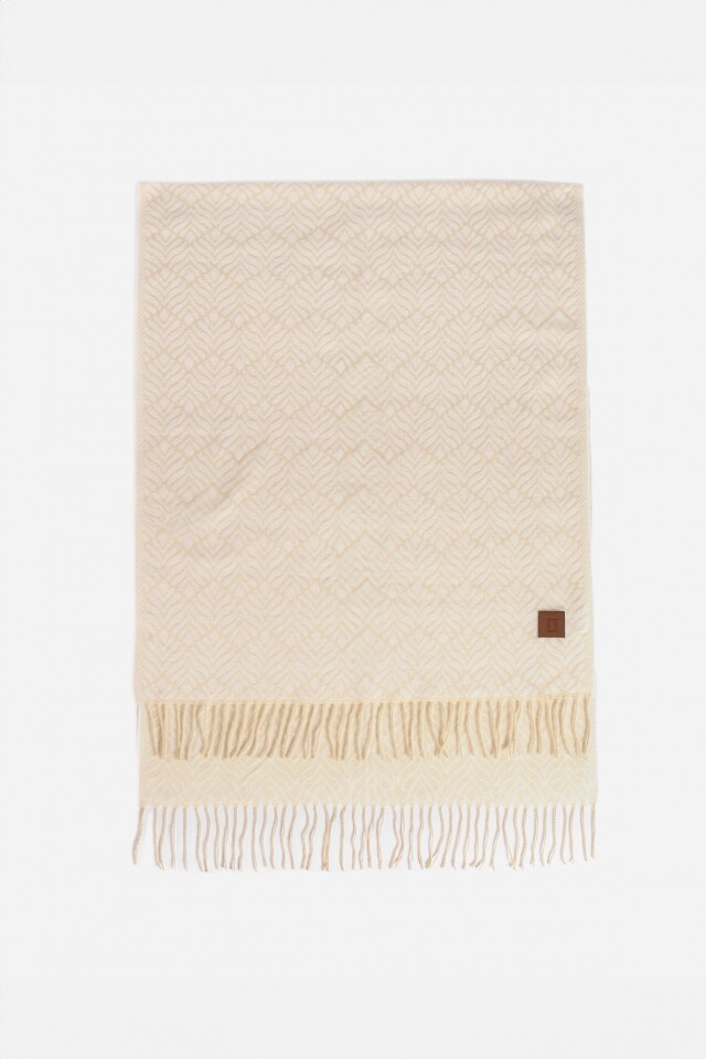 Pashmina con jacquard beige