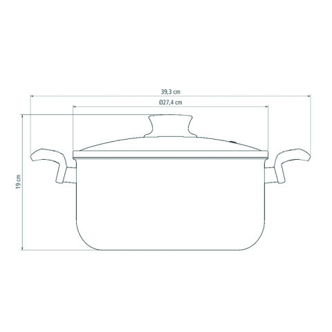 Olla con dos asas modelo "PARIS", Ø26cm -TRAMONTINA TR5991