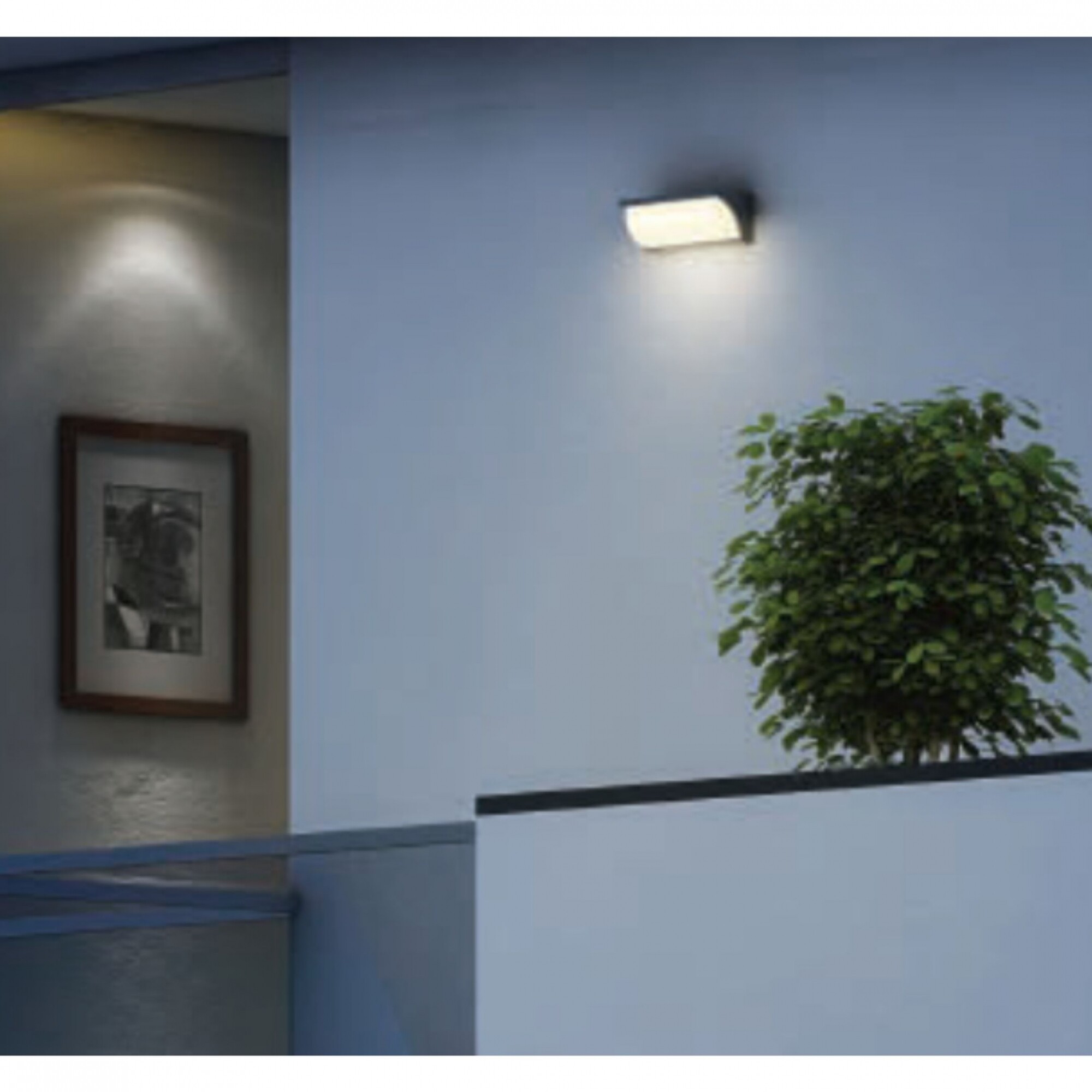 Aplique de pared exterior LED 13W 570 lm luz cálida IP54. Focos giratorios  340°