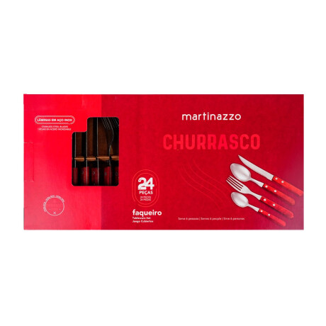 Juego de cubiertos de 24 piezas con mango de madera Martinazzo Juego de cubiertos de 24 piezas con mango de madera Martinazzo