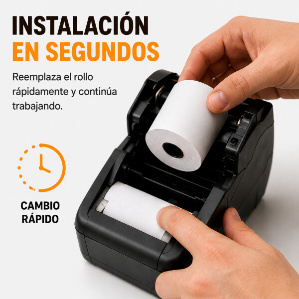 Rollo De Papel Térmico Para POS Impresora 57x40 mm Pack X50 Blanco 1