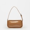 Cartera Al Hombro Leaf en Efecto Cuero Charol Taupe