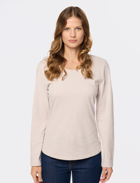 REMERA LISA MANGA LARGA Beige