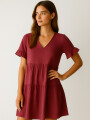Vestido Kaleu Bordeaux Claro