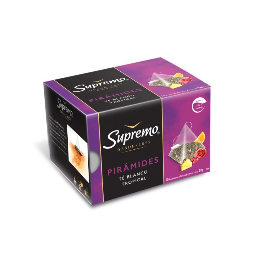 Té Blanco Con Frutos Tropical Pirámide Supremo 15 Unidades Té Blanco Con Frutos Tropical Pirámide Supremo 15 Unidades