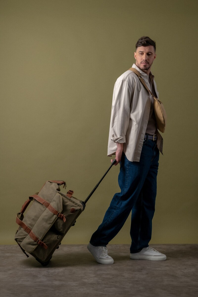 Bolso carry on lona marron Bolso carry on lona marron