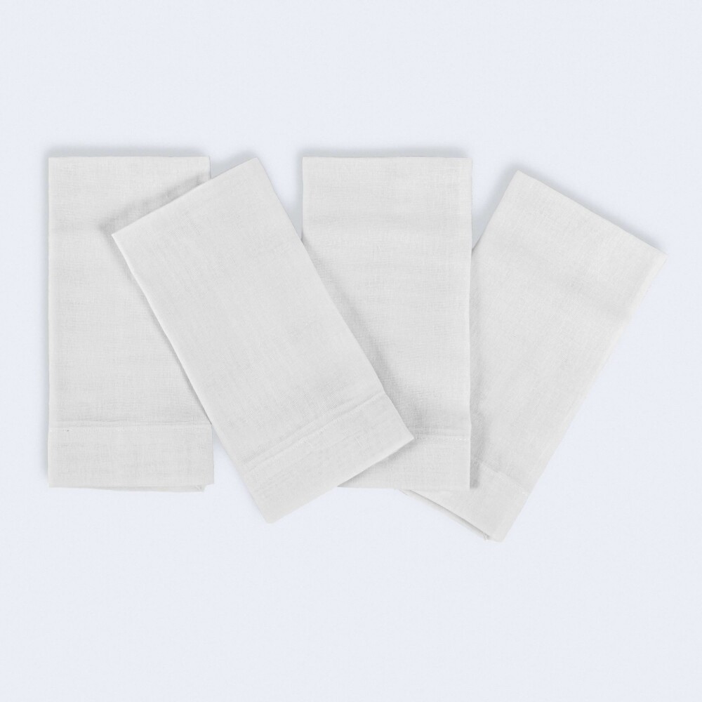 Set x 4 de servilletas lienzo blanco Unico