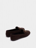 Mocasines De Piel Con Hebilla marron