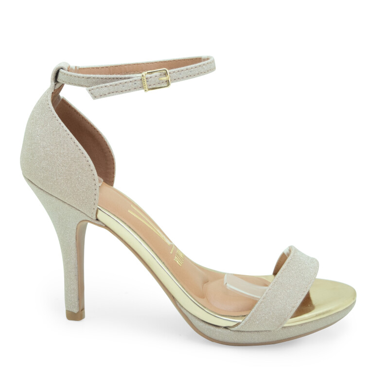 Zapatos Taco Alto Vizzano Gliter de Mujer -6210.655-26594 Dorado