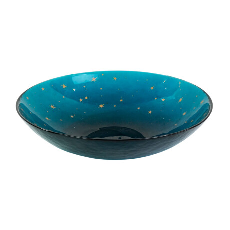 Centro de mesa de vidrio azul con estrellas Centro de mesa de vidrio azul con estrellas