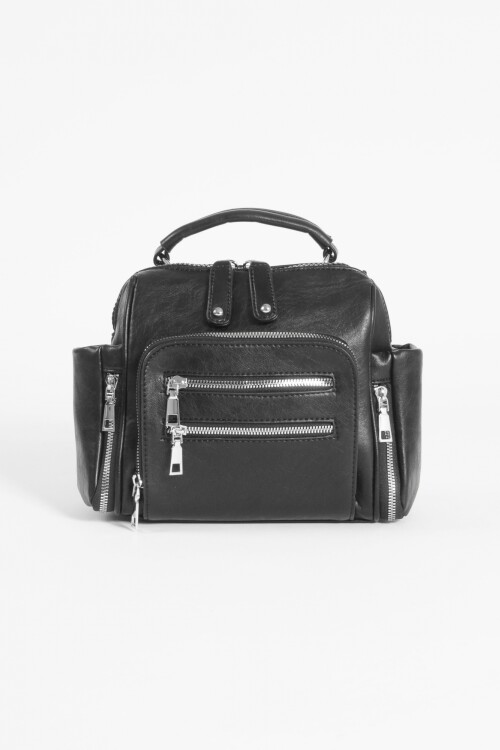 Mochila bandolera con bolsillo negro