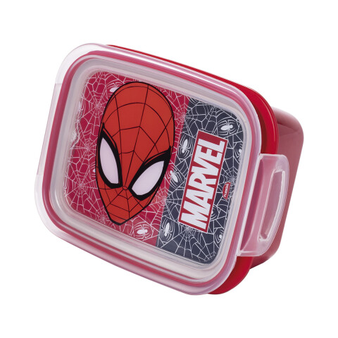 Pote Plástico Con Traba y División 630 ml Spiderman