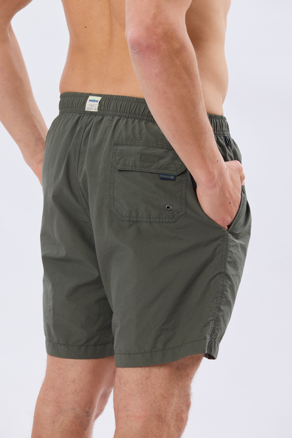 SHORT DE BAÑO LISO Verde Oscuro