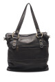 Cartera Cuero Combinado Croco con Tachas Negro