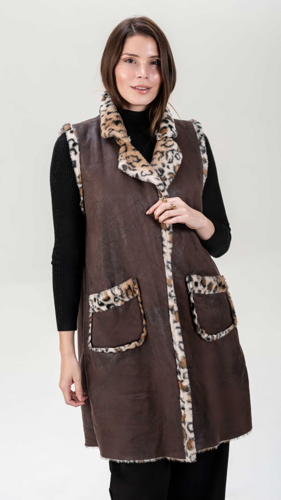 Chaleco Print Marrón