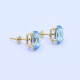 Caravanas oro 18k con topacios azules oval engarce 4 puntas. Caravanas oro 18k con topacios azules oval engarce 4 puntas.