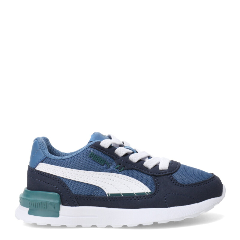 Championes Infantiles Puma Graviton AC Azul Marino - Blanco - Verde