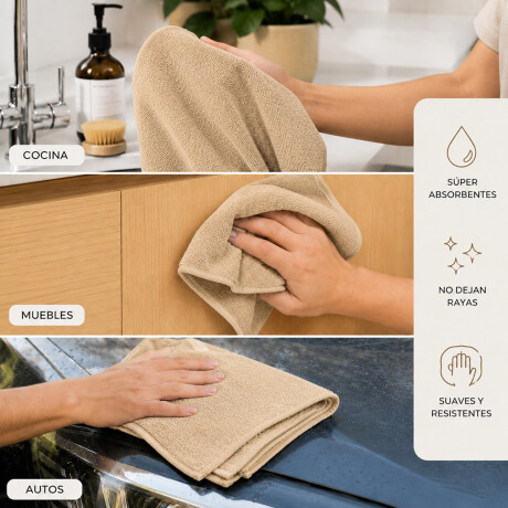 Set x2 repasadores 40x60cm super absorbentes Marron