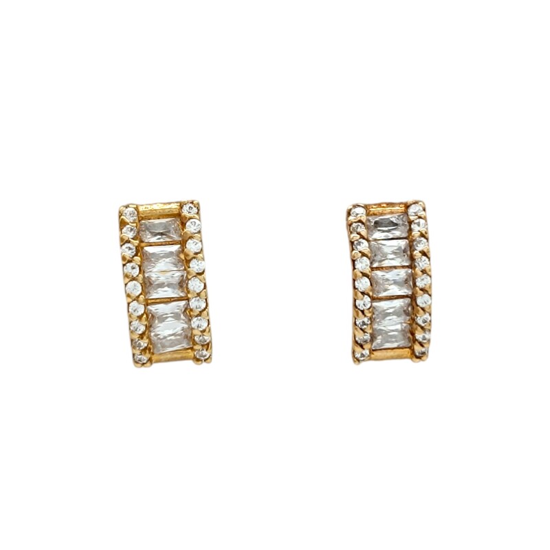 Caravanas Princesa Zirconia y oro - Oro bajo - Zirconia - CA8133 conpiedra