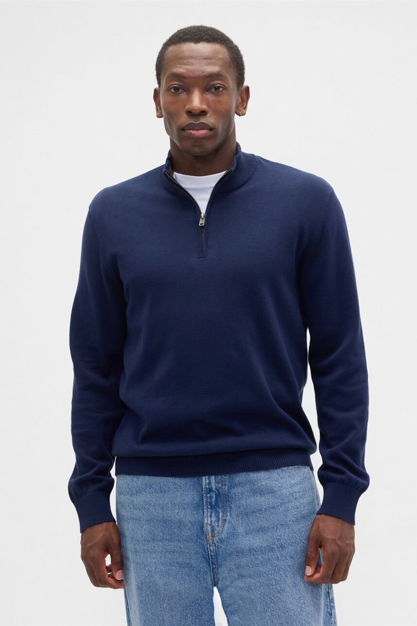 Buzo Medio Cierre Hombre Tapestry Navy