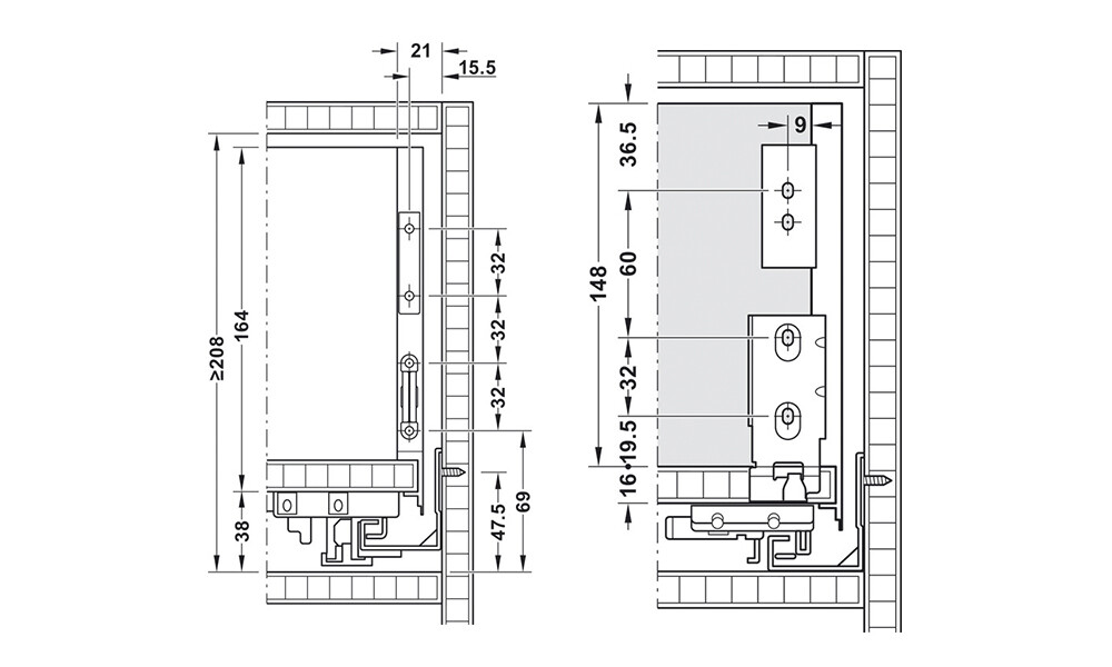CAJON MATRIX BOX SLIM ALTO 552.23.575 Cajon Matrix Box Slim Alto 552.23.575