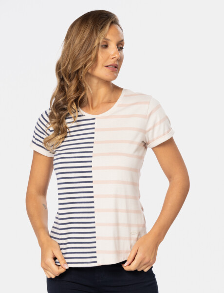REMERA RAYADA Beige
