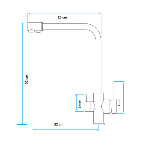 Monocomando De Cocina Cromado De Mesada Para Instalar Con Filtro De Agua 000
