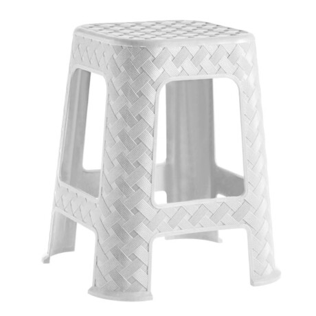 Banco Banqueta Paramount Plástica Símil Rattan 37x37x45cm Blanco