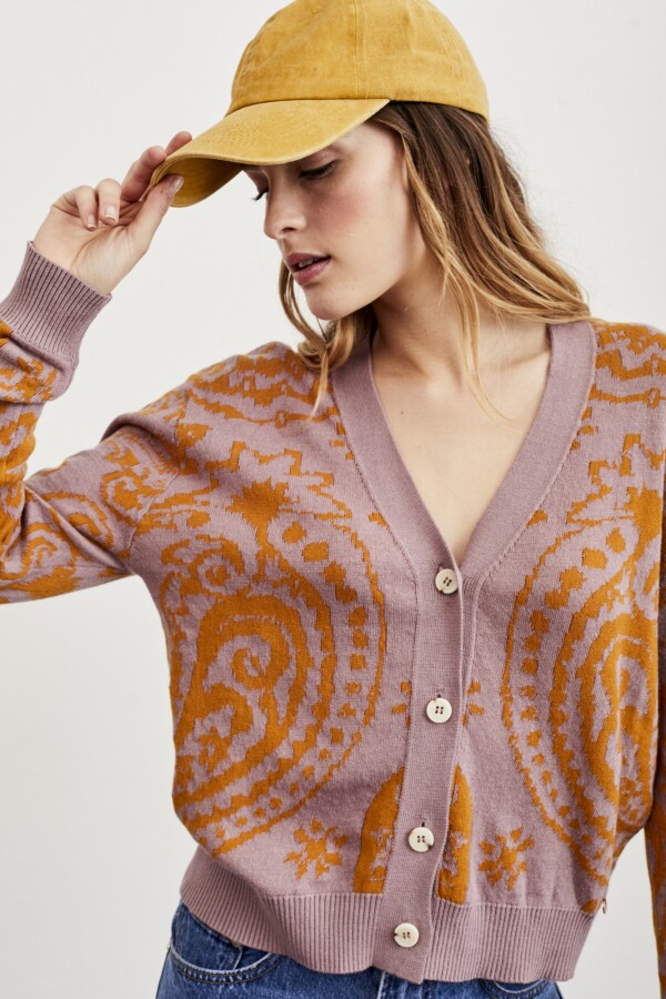 Cardigan Jacquard Ocre