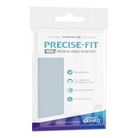 Precise-Fit - 100 Resealable Sleeves - Transparent Precise-Fit - 100 Resealable Sleeves - Transparent