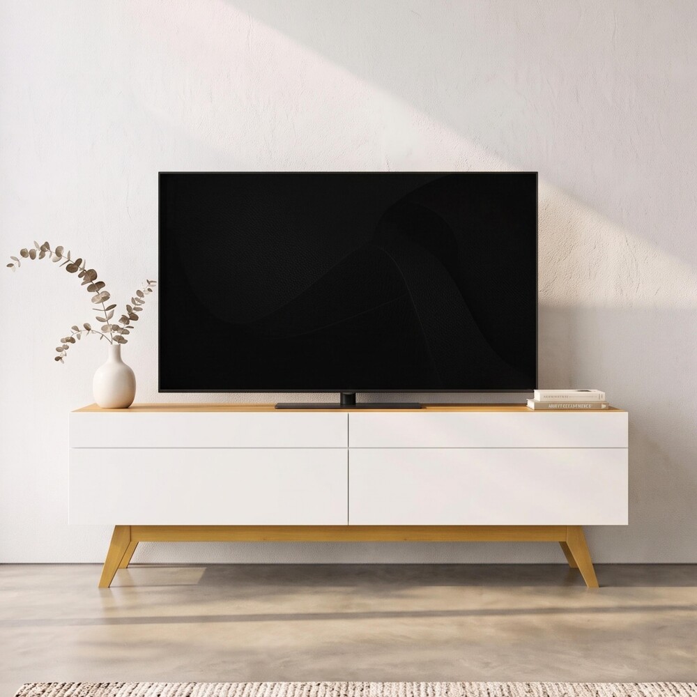Rack para TV Stand Classic 1.4 - Linea Manhattan Natural/Blanco