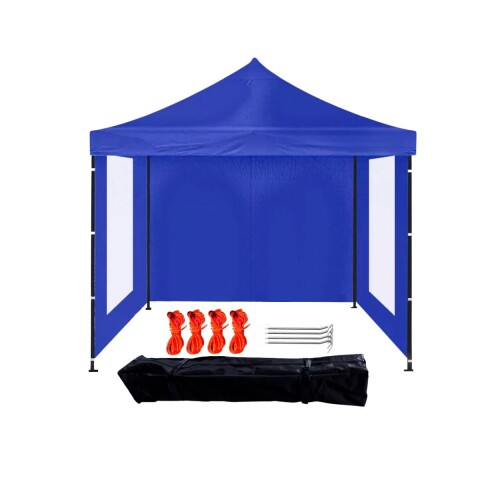 Gazebo Plegable con Paredes y Ventanas 3x3 Para Playa o Jardín Autoarmable Color Azul Gazebo Plegable Reforzado 3x3 M Con Paredes Carpa Autoarmable Jardin Playa Patio Toldo Imback Azul