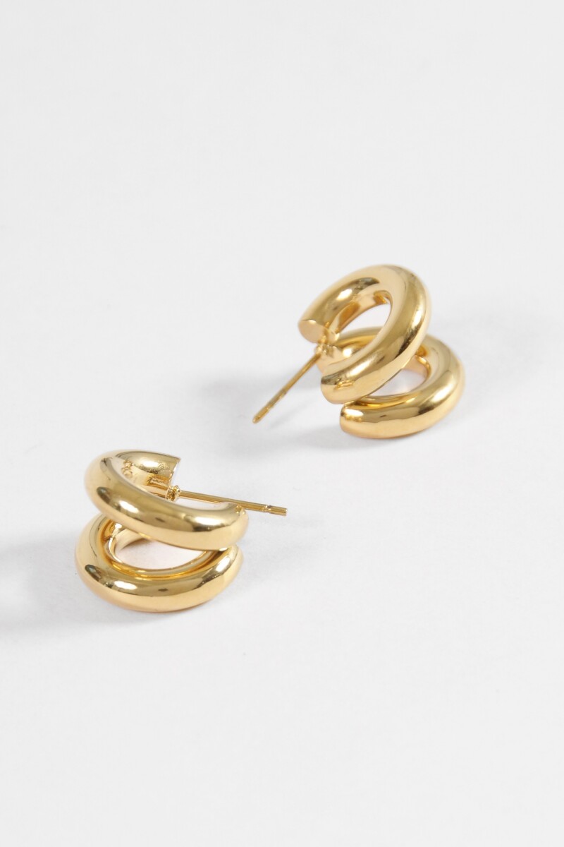Aros acero doble dorado