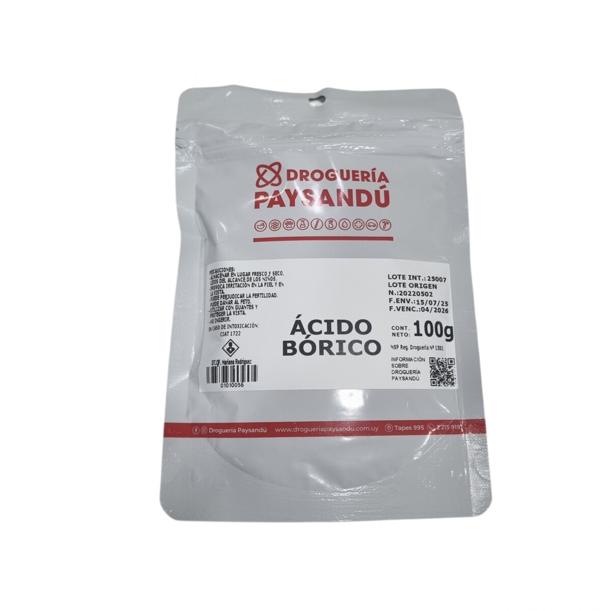 Ácido Bórico - 100 g 