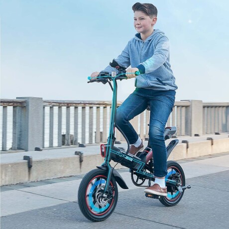 Bicicleta Eléctrica Plegable Gyroor C3 R14 para Adultos Negro