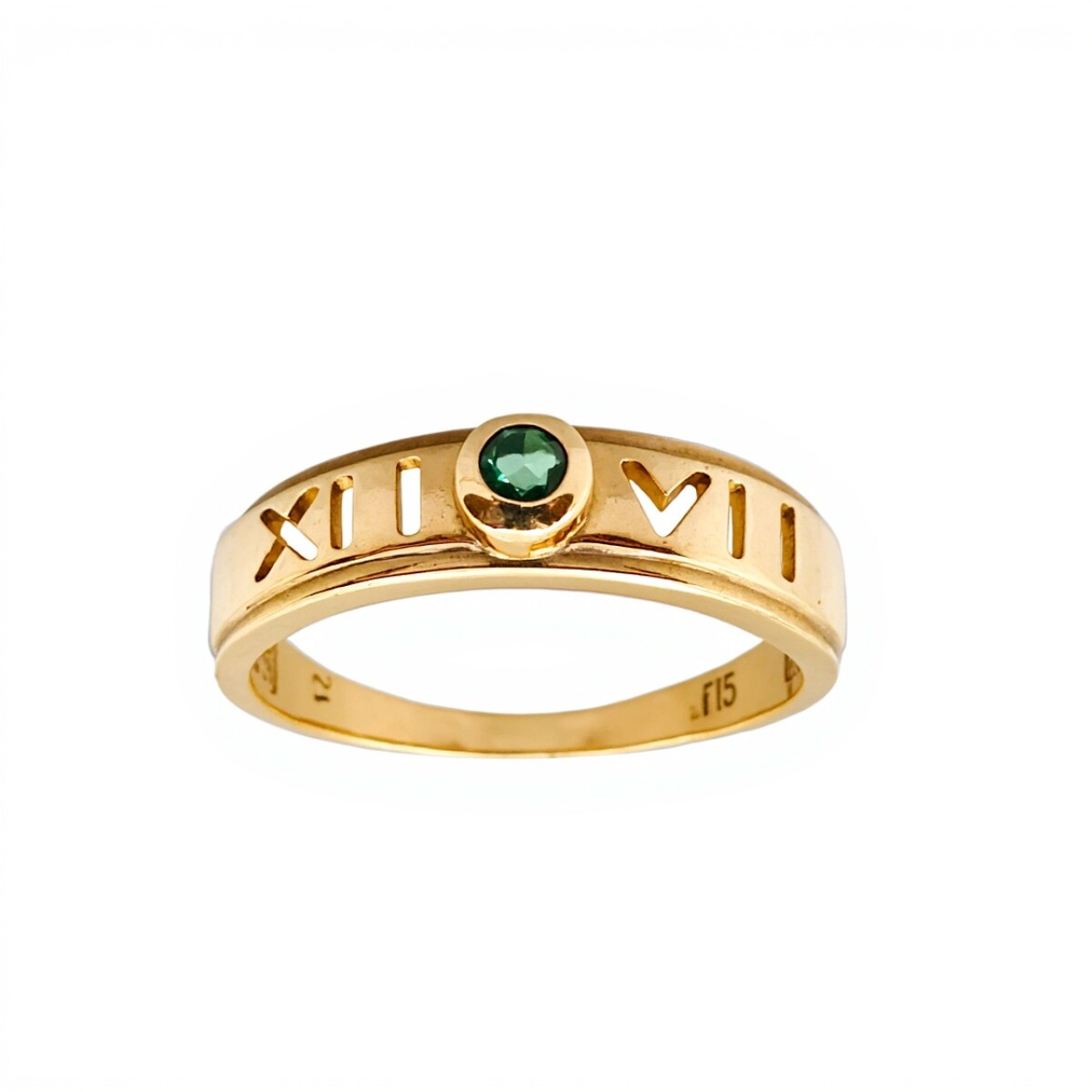 Anillo Solitario-Oro Bajo-Piedra Esmeralda-AN8147 - conpiedra 