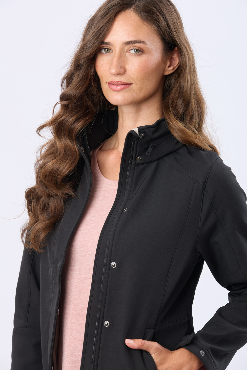 CAMPERA DE NEOPRENO CON CAPUCHA Negro