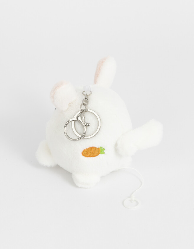 Llavero Peluche Llavero Y Charm Peluche De Conejo - Blanco Crudo