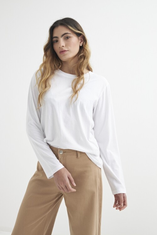 Remera manga larga básica BLANCO