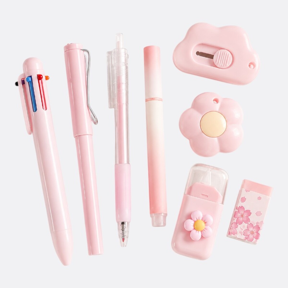 Set De Lapiceras Y Accesorios Para Escritorio - Rosa 