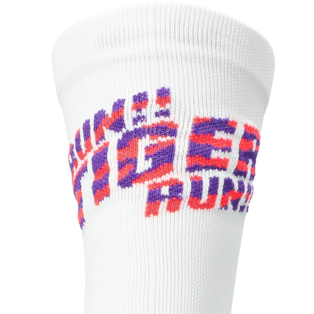 Medias Running Performance Run Sock Crew Unisex Brilliant White/flash Red/edo Purple