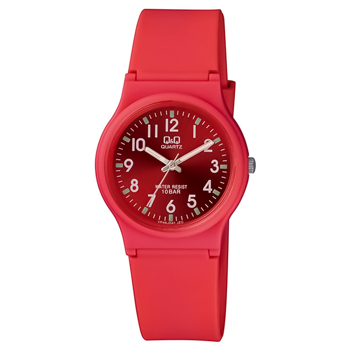 Reloj Q&Q PVC Unisex Análogo Colores Correa Silicona - Rojo 