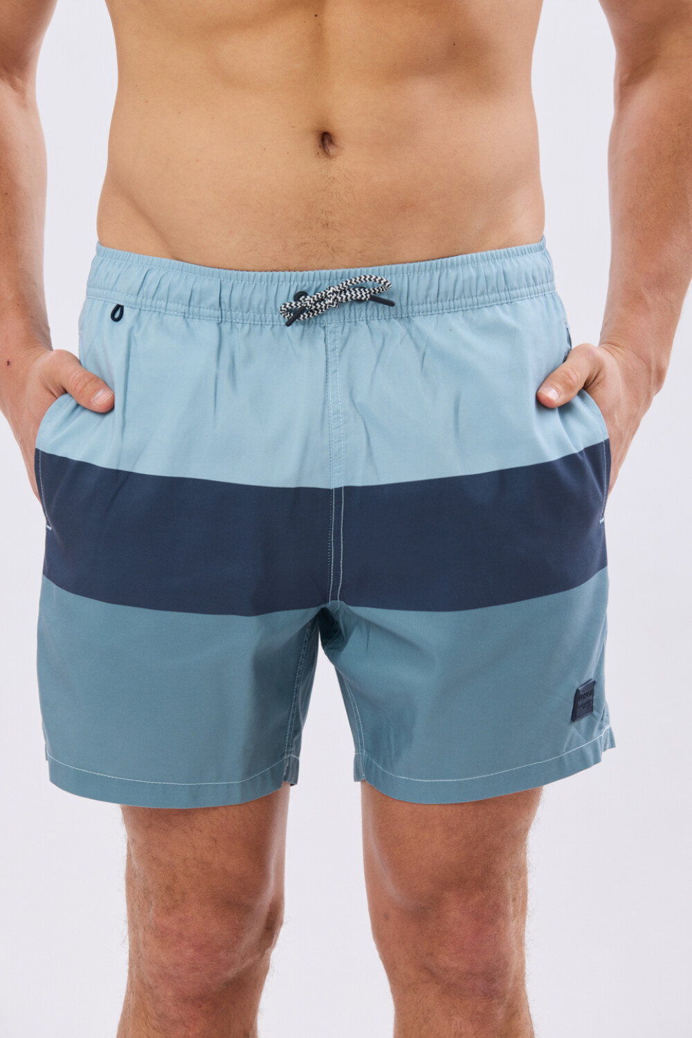 SHORT DE BAÑO RAYADO Piedra