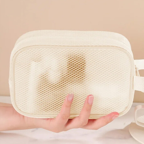 Neceser impermeable con asa - 20x12x7cm Beige